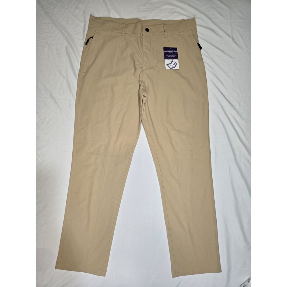 Gradual Mens Water Resist Quick Dry Lightweight Athletic Pants 30x36 NWT Khaki